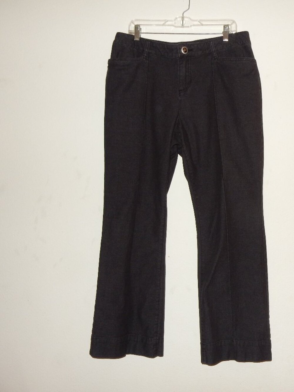 Lane Bryant 18 1X womens plus trouser pants charcoal black herringbone 38x30 EUC